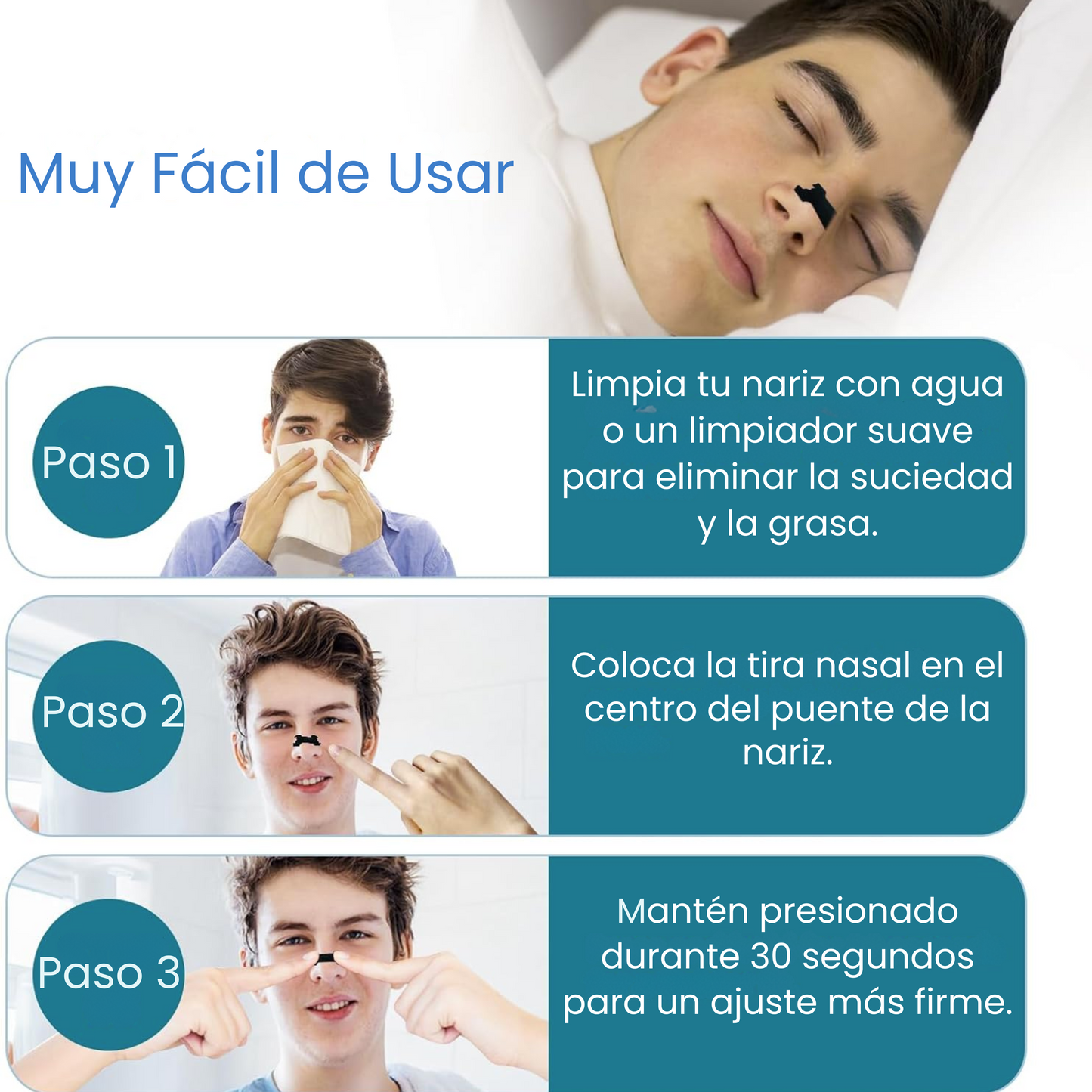 Tiras Nasales Ronquidos, Deporte, Mejor Respiración, 30 Unidades
