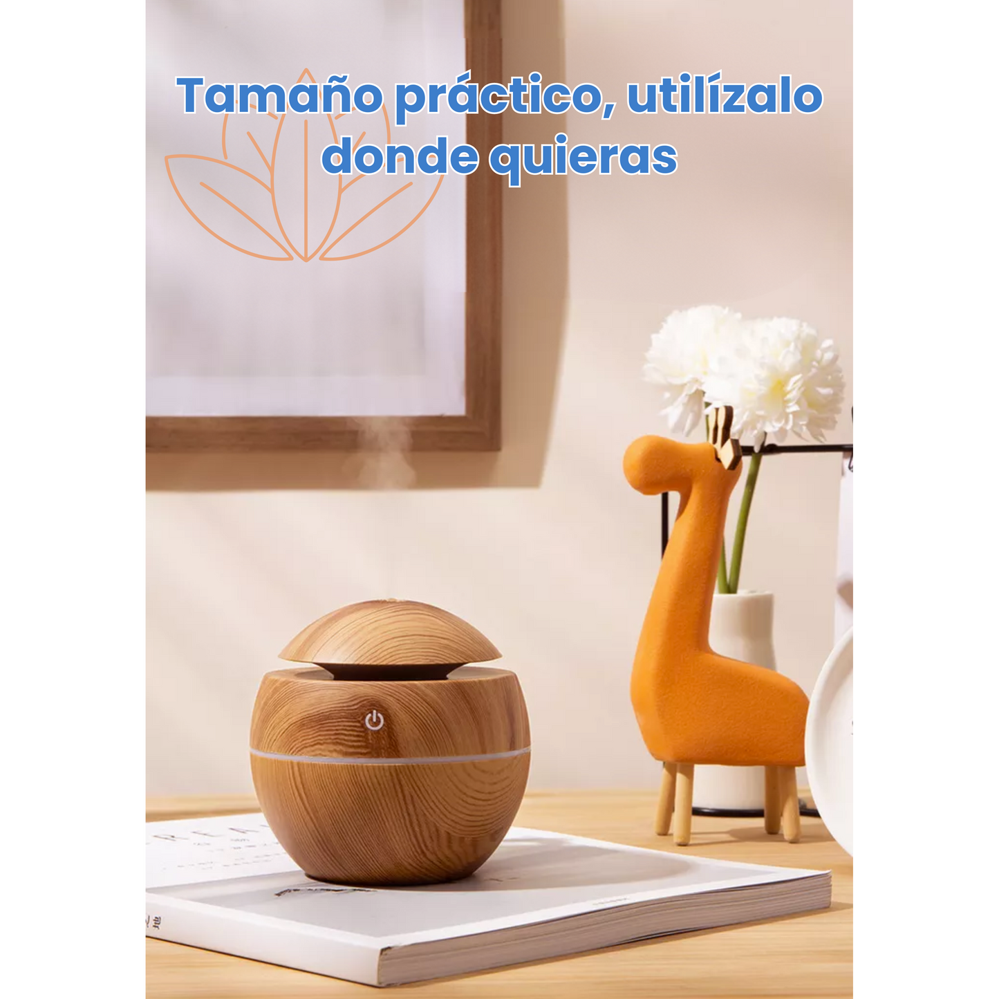 Humificador Ultrasónico Redondo Tipo Madera