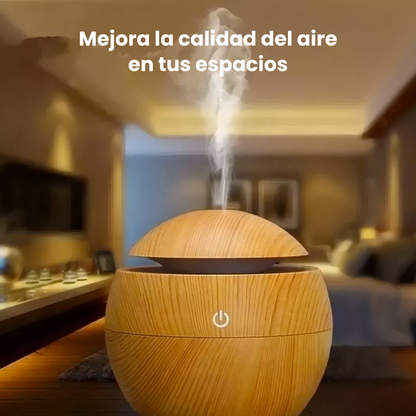 Humificador Ultrasónico Redondo Tipo Madera