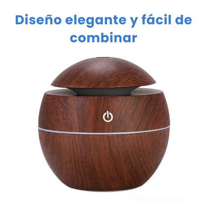 Humificador Ultrasónico Redondo Tipo Madera